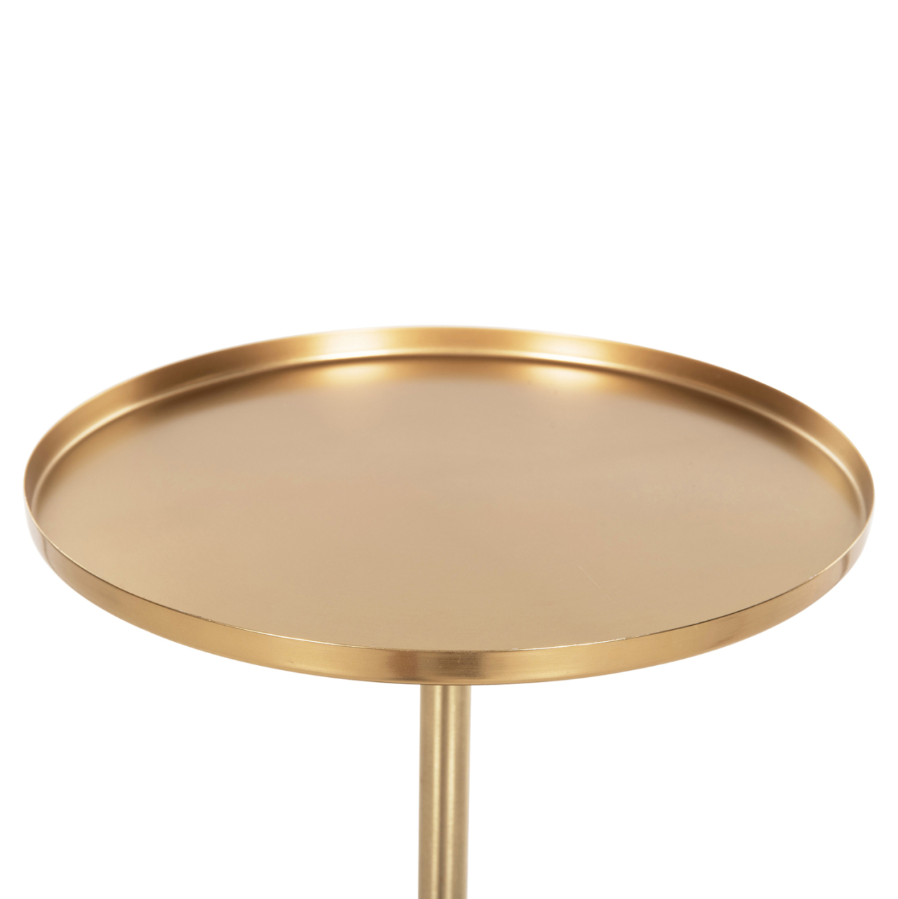 SIDE TABLE ROUND KAPPUR HM9726 MANGO WOOD IN WALNUT COLOR-METAL IN GOLD Φ38x62Hcm. [3]