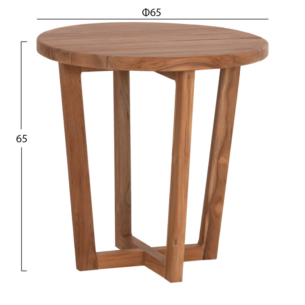 SIDE TABLE ROUND KOLIN HM6650 TEAK WOOD IN NATURAL COLOR Φ65x65Hcm. [2]