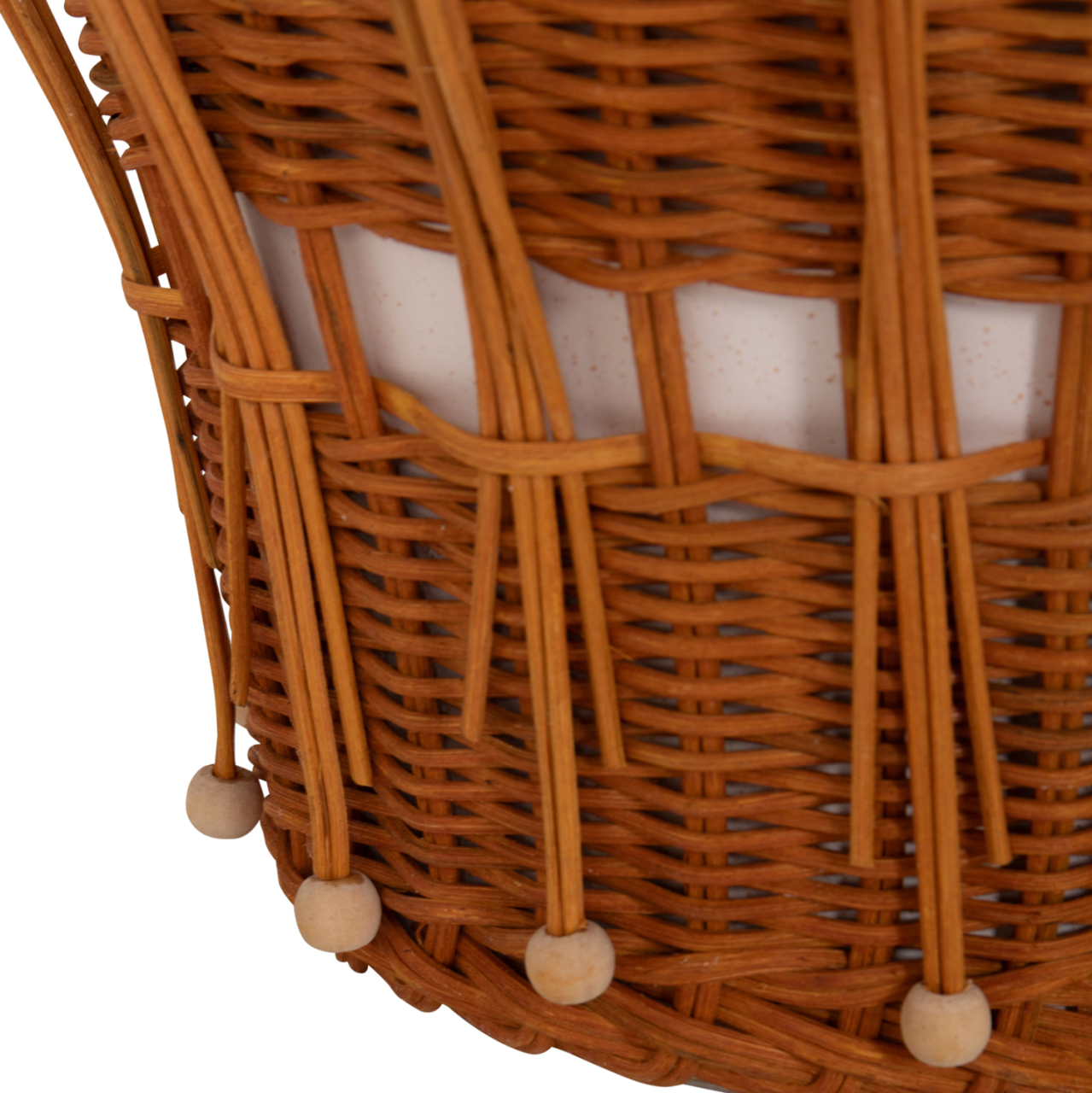 SIDE TABLE ROUND PERRAL HM18164.02S FIBER CEMENT IN WHITE-NATURAL RATTAN--Φ42x36Hcm. [10]