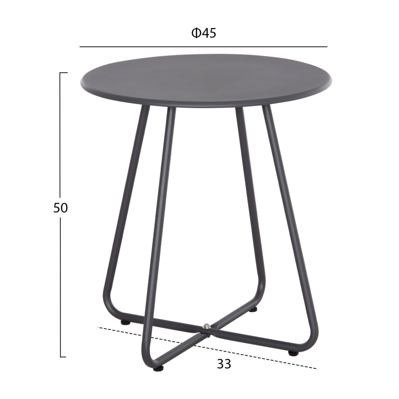 SIDE TABLE ROUND SAMMON HM6271.01 METAL IN GREY COLOR Φ45x50Hcm. [2]