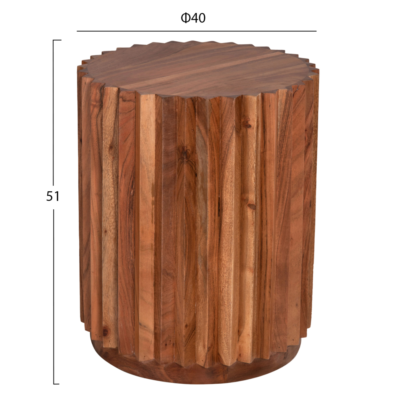 SIDE TABLE ROUND SEDGE HM9696 SOLID ACACIA-NATURAL COLOR Φ40x50Hcm. [2]