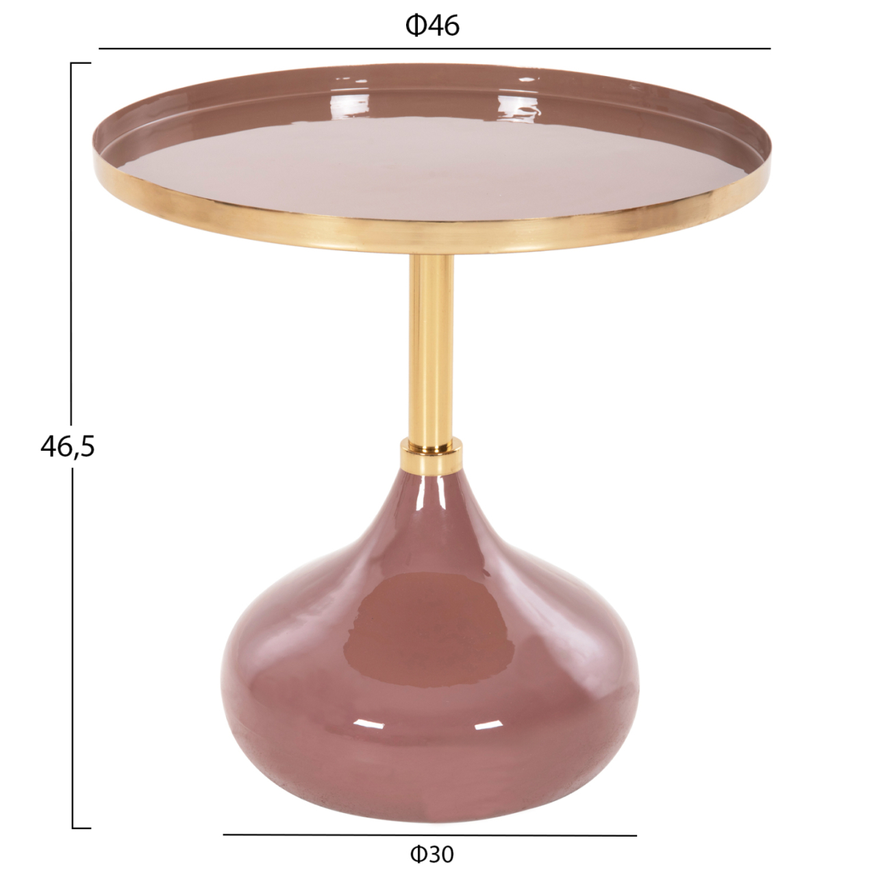 SIDE TABLE ROUND UTRI HM4241.06 METAL IN WARM PINK-BEIGE Φ46x46,5Hcm. [2]