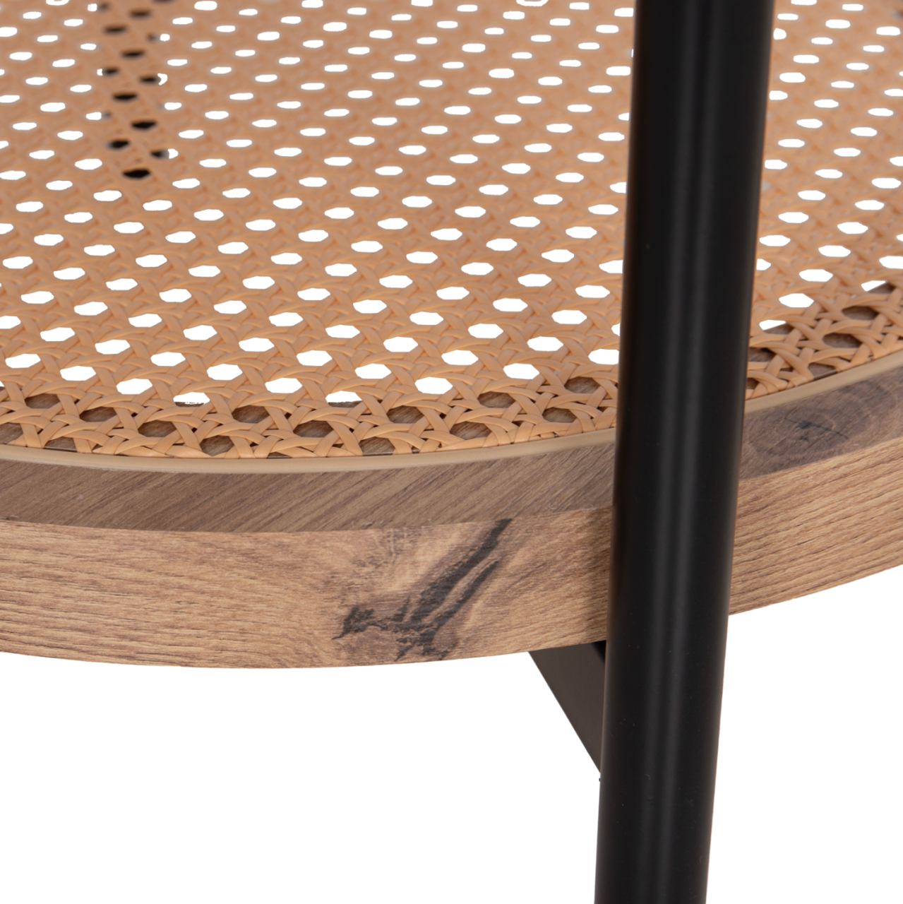 SIDE TABLE SEITZ HM18031 GLASS TOP-METAL-RATTAN IN NATURAL Φ50x56Hcm. [7]