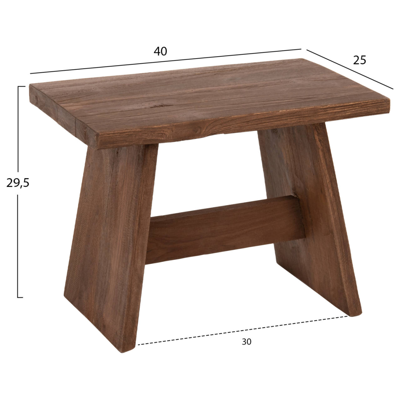 SIDE TABLE/STOOL HM7901 MIXED WOOD IN NATURAL COLOR 40x25x29,5Hcm. [2]
