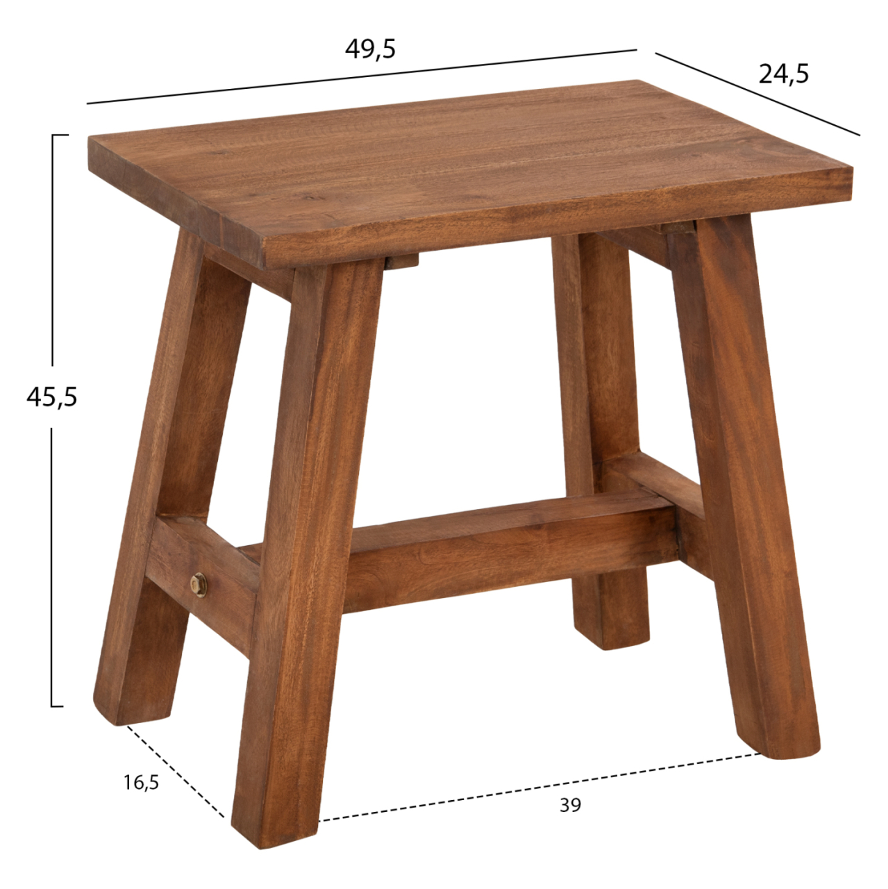 SIDE TABLE/STOOL RANCH HM7902 MAHOGANY WOOD IN NATURAL COLOR 49,5x24,5x45,5Hcm. [2]