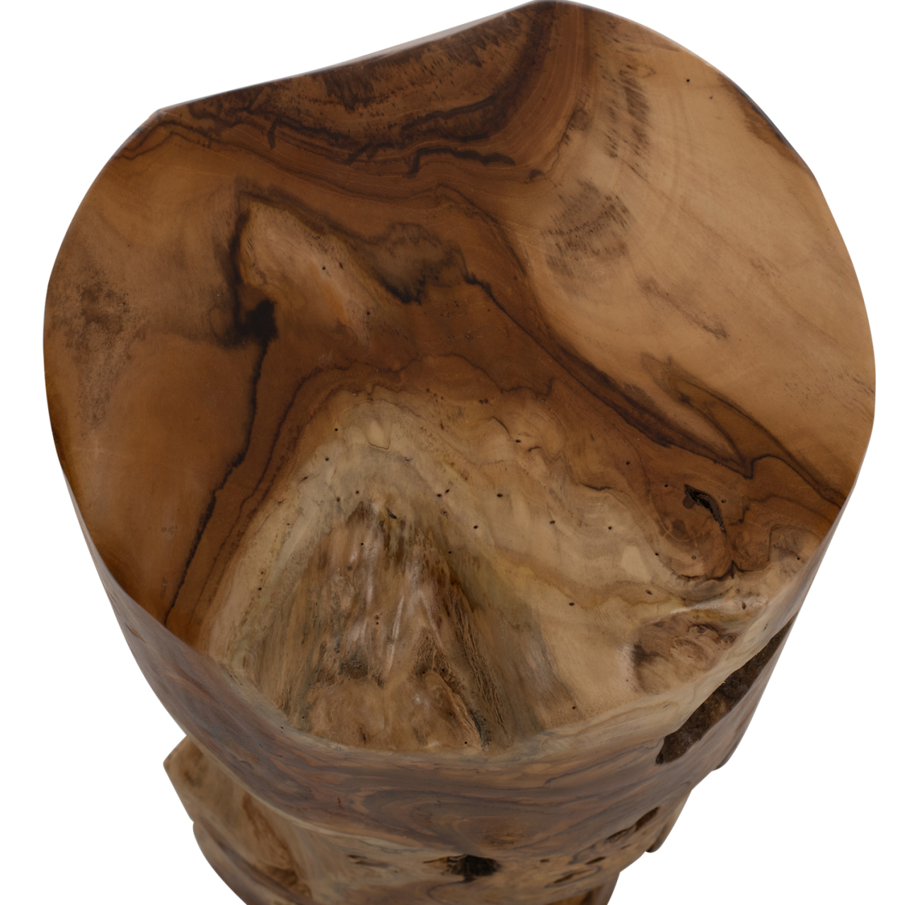 SIDE TABLE/STOOL ROUND SOLID TEAK WOOD NATURAL COLOR Φ30X45Hcm.HM9350 [5]