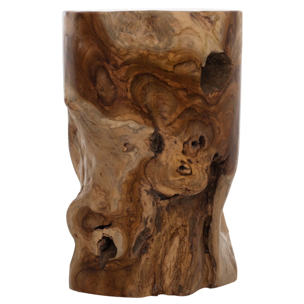 SIDE TABLE/STOOL ROUND SOLID TEAK WOOD NATURAL COLOR Φ30X45Hcm.HM9350 [3]