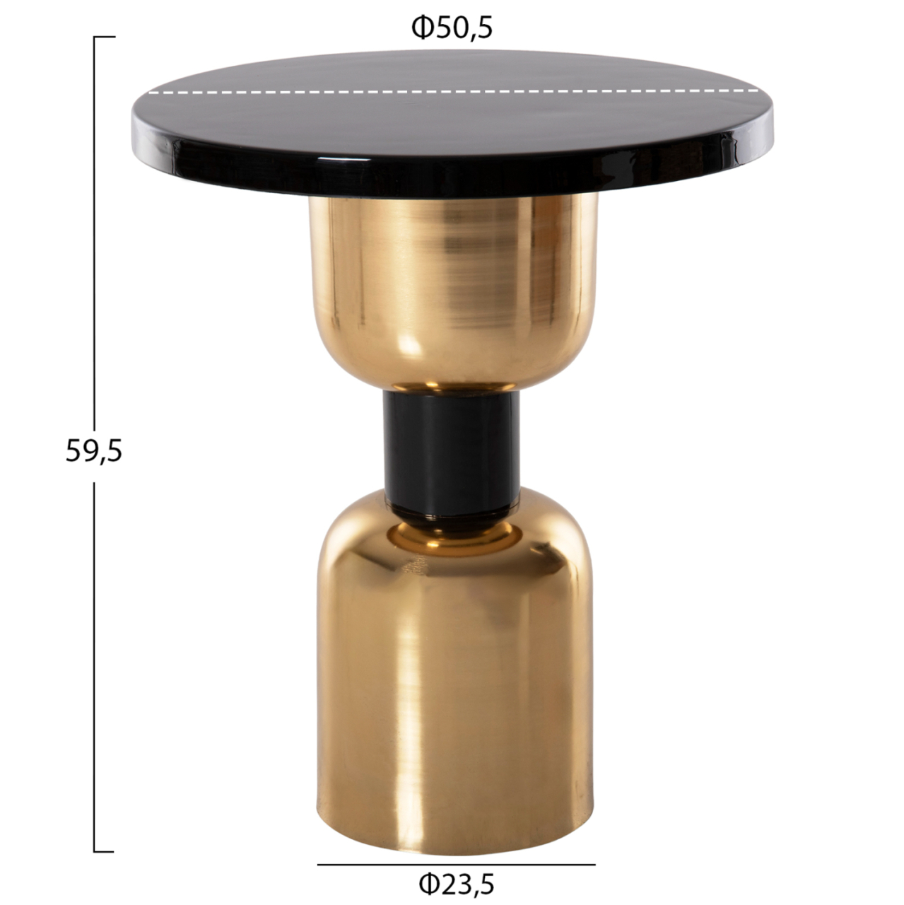 SIDE TABLE SURAT HM4236.04 METAL IN BLACK-GOLD Φ50,5x59,5Hcm. [2]