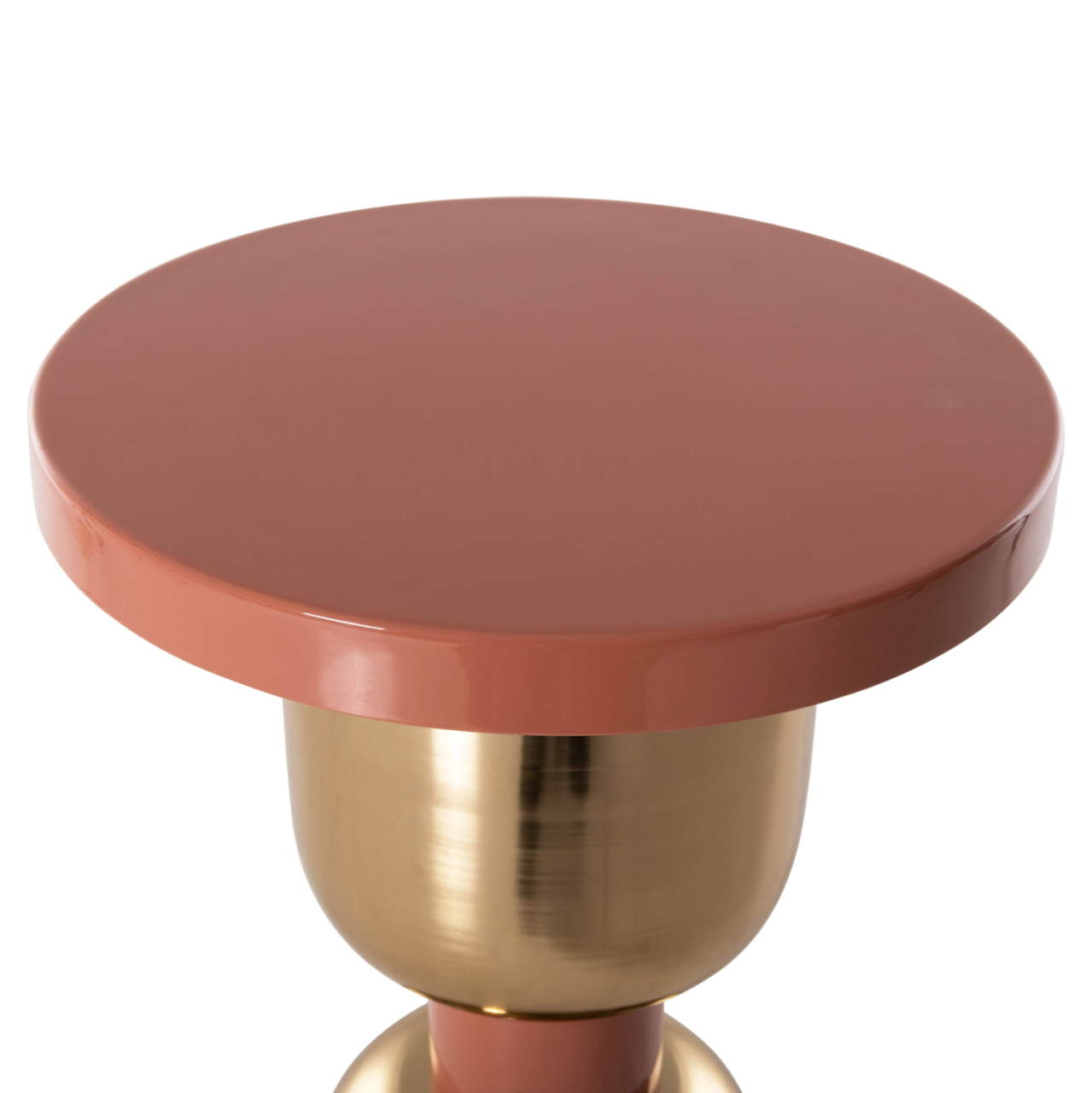 SIDE TABLE SURAT HM4237.08 METAL IN SALMON-GOLD Φ40,5x60,5Hcm. [4]