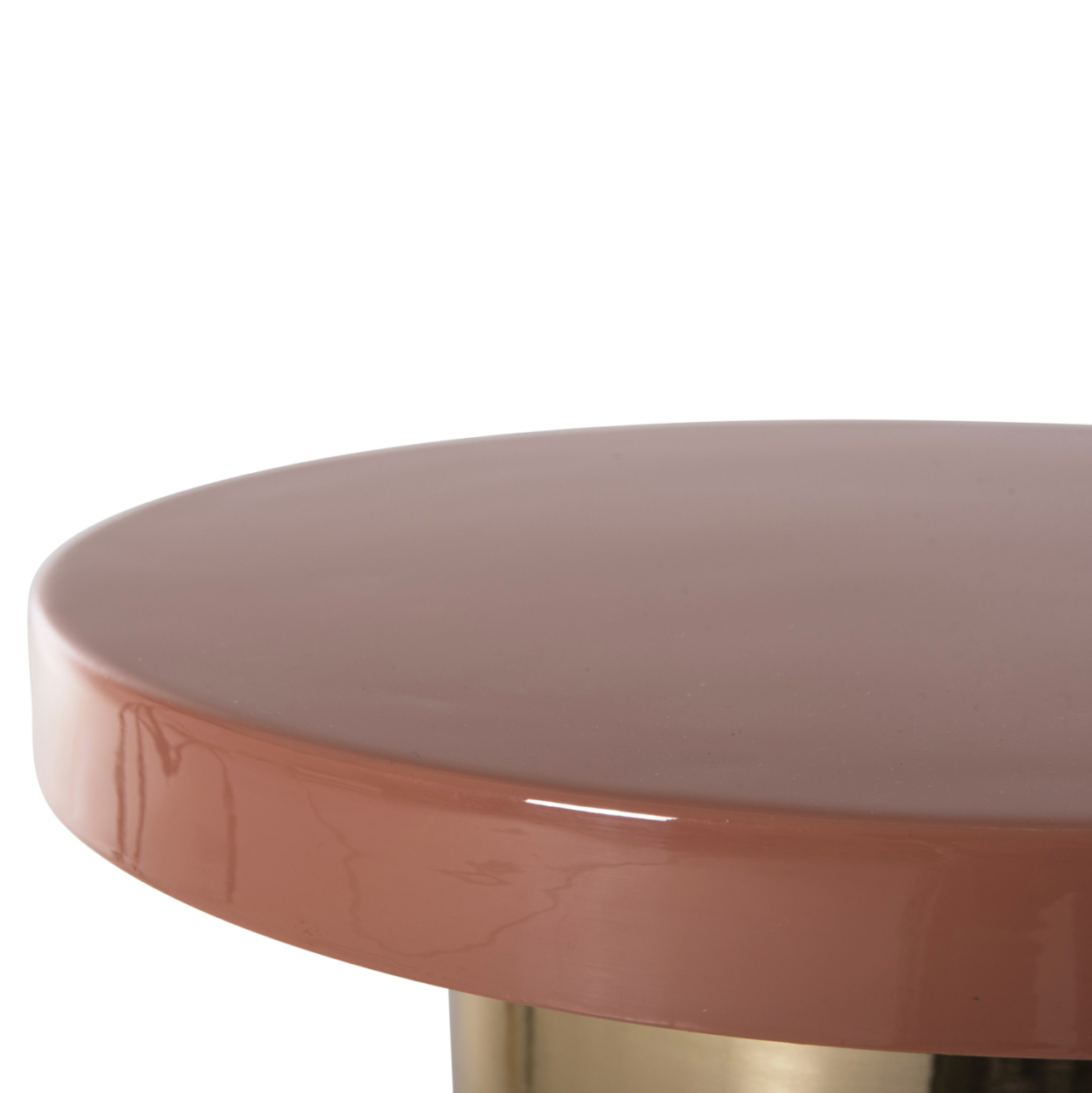 SIDE TABLE SURAT HM4237.08 METAL IN SALMON-GOLD Φ40,5x60,5Hcm. [5]