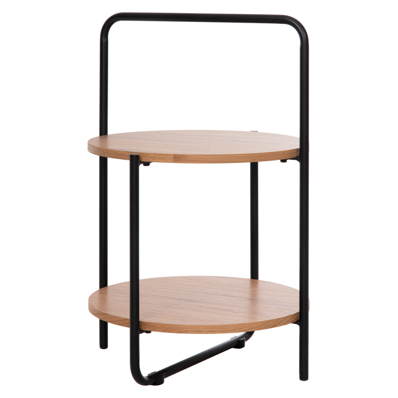 SIDE TABLE SYLO HM9618.01 MDF IN NATURAL COLOR-BLACK METAL FRAME Φ44x66Hcm. [3]