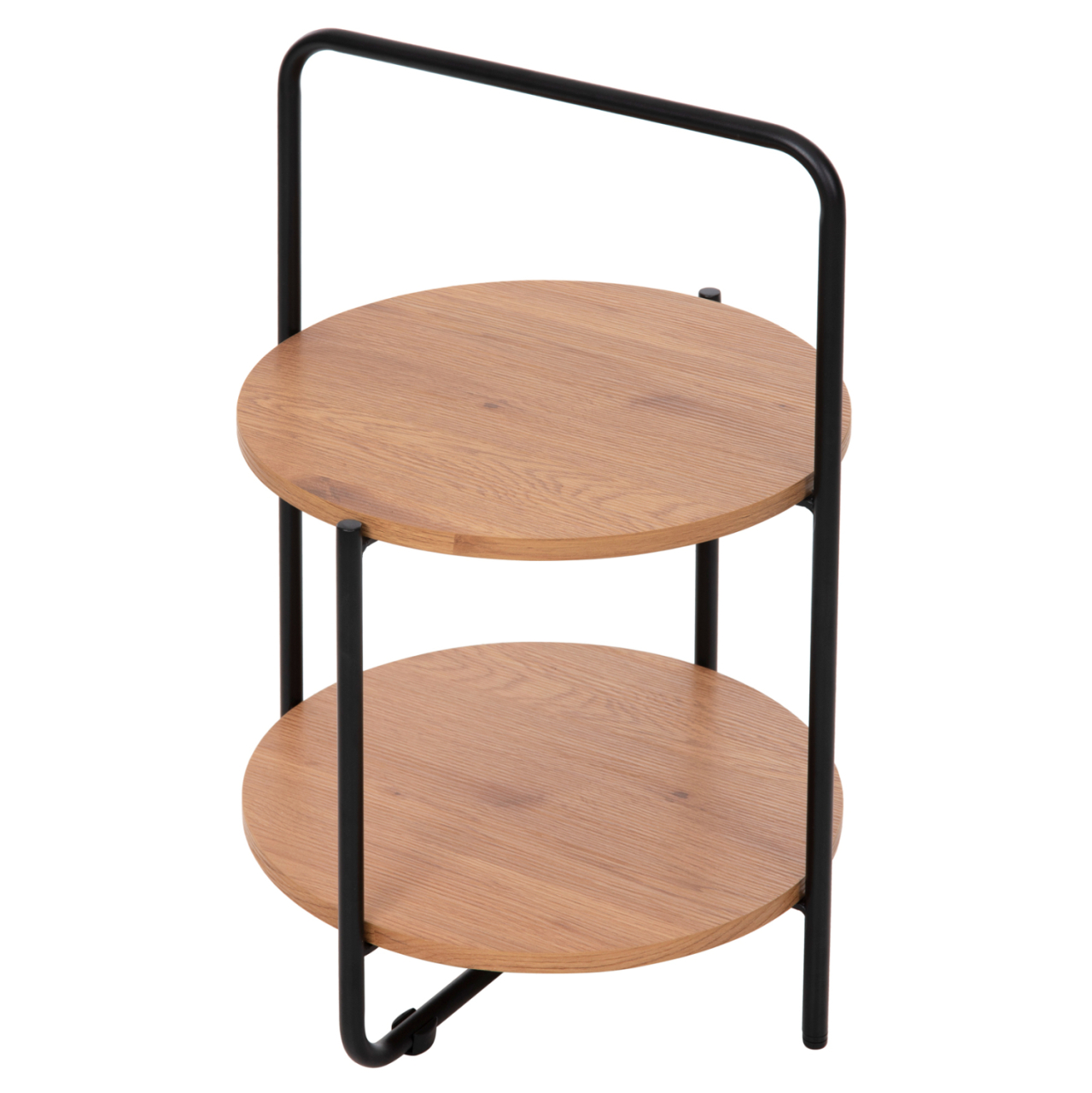 SIDE TABLE SYLO HM9618.01 MDF IN NATURAL COLOR-BLACK METAL FRAME Φ44x66Hcm. [4]