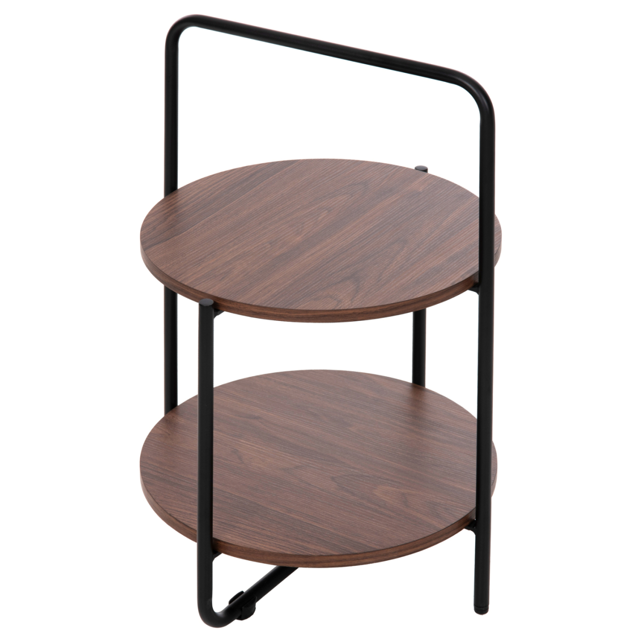 SIDE TABLE SYLO HM9618.02 MDF IN WALNUT COLOR-BLACK METAL FRAME Φ44x66Hcm. [4]