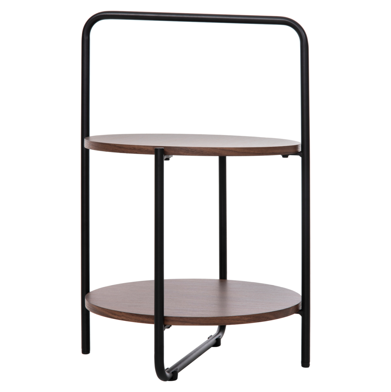 SIDE TABLE SYLO HM9618.02 MDF IN WALNUT COLOR-BLACK METAL FRAME Φ44x66Hcm. [3]