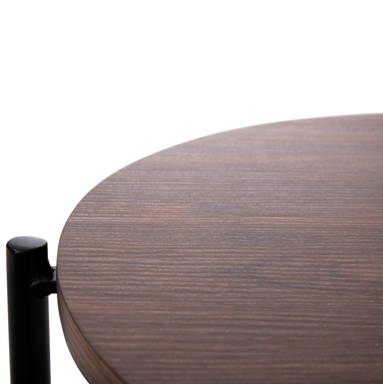 SIDE TABLE SYLO HM9618.02 MDF IN WALNUT COLOR-BLACK METAL FRAME Φ44x66Hcm. [6]