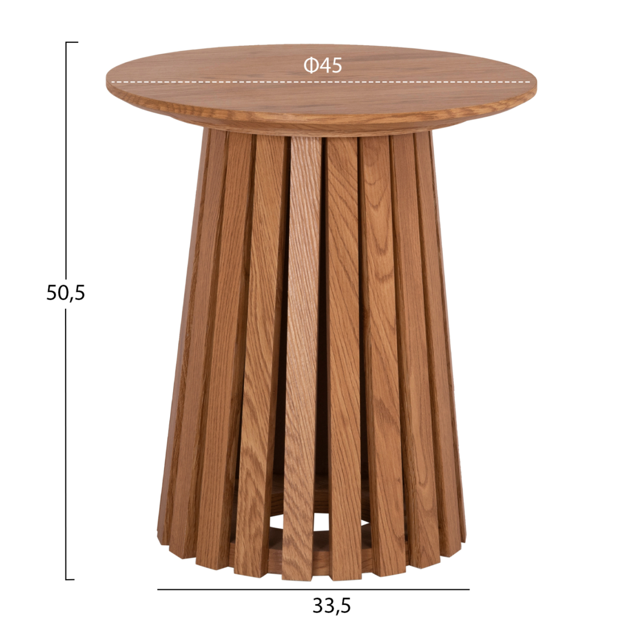 SIDE TABLE TALBERT HM18025 MDF IN NATURAL WOOD COLOR Φ45x50,5Hcm. [2]