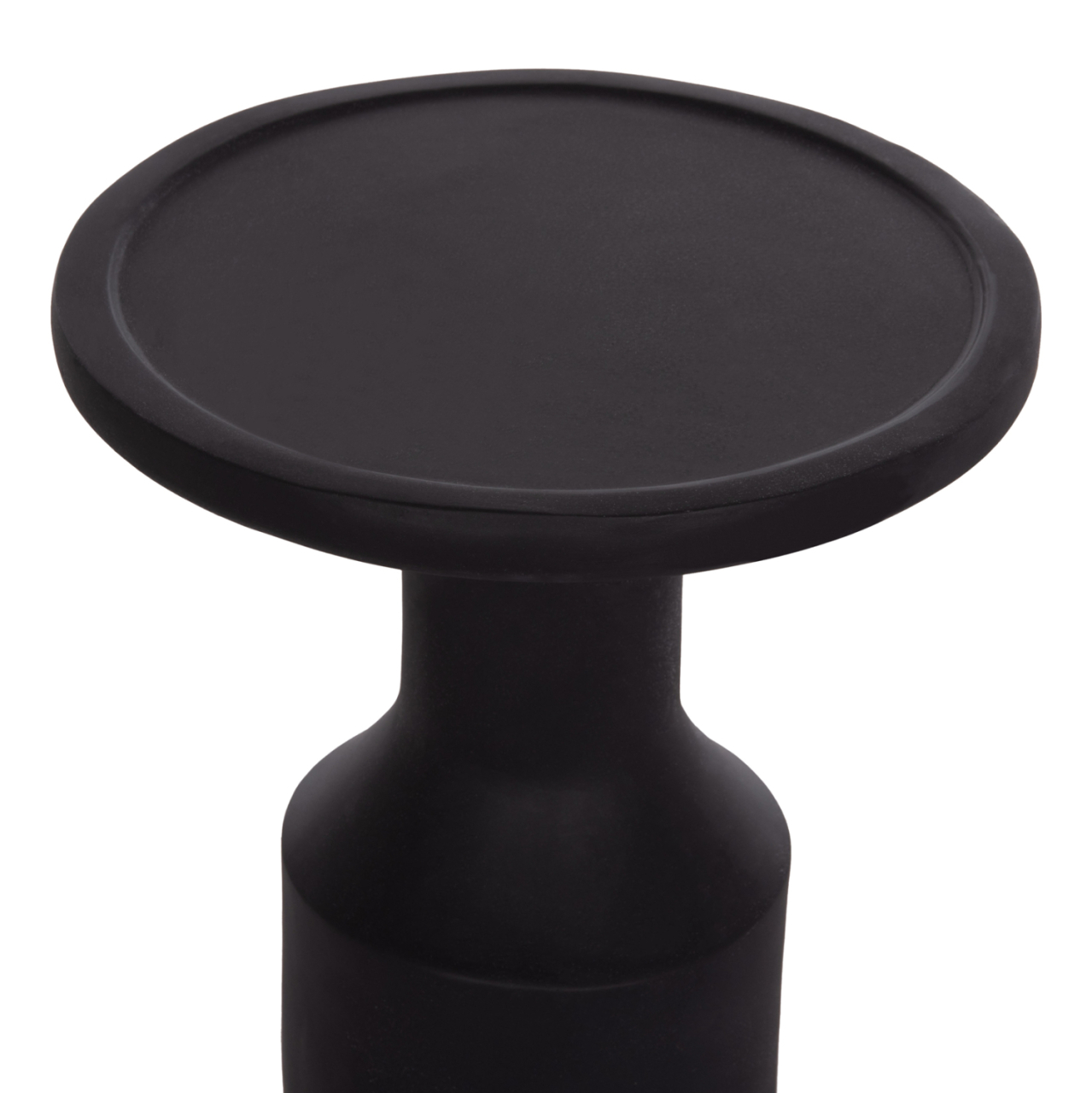 SIDE TABLE TRED(T) HM18169.01 FIBER CEMENT IN BLACK-NATURAL RATTAN--Φ40x61Hcm. [5]