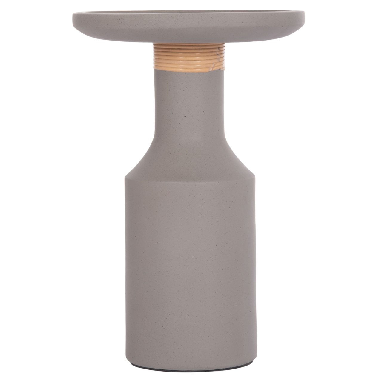 SIDE TABLE TRED(T) HM18169.03 FIBER CEMENT IN GREY-NATURAL RATTAN--Φ40x61Hcm. [3]