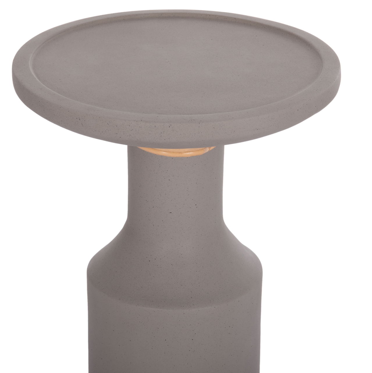 SIDE TABLE TRED(T) HM18169.03 FIBER CEMENT IN GREY-NATURAL RATTAN--Φ40x61Hcm. [4]