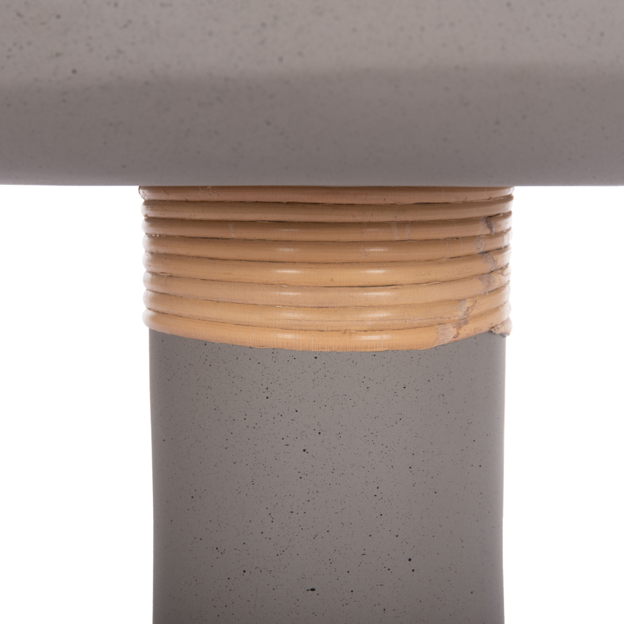 SIDE TABLE TRED(T) HM18169.03 FIBER CEMENT IN GREY-NATURAL RATTAN--Φ40x61Hcm. [5]