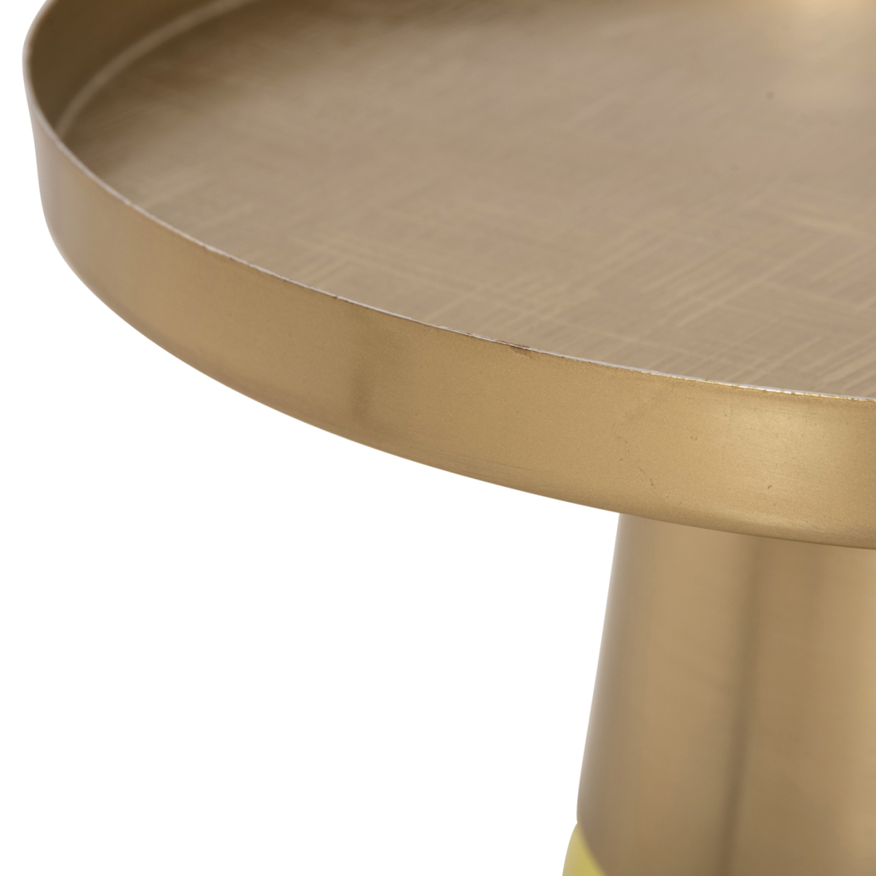 SIDE TABLE VALERY HM9732 LIGHT GREEN GLASS BASE-METAL TOP IN GOLD Φ39,5x52Hcm. [5]