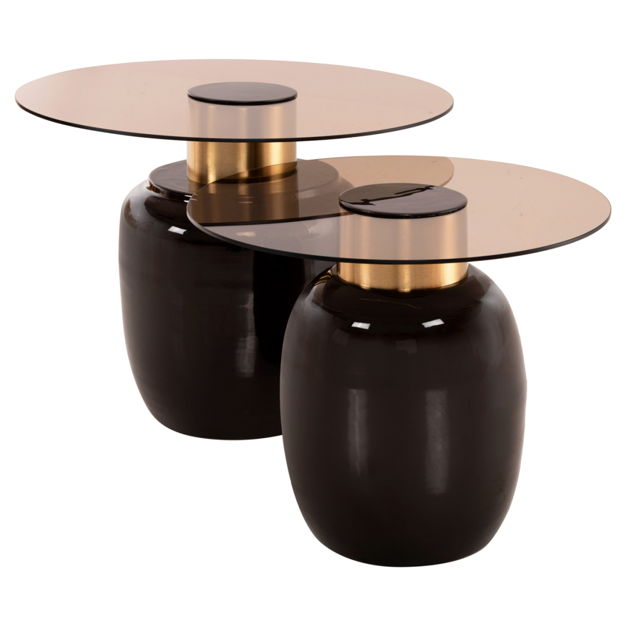 SIDE TABLES 2PCS FRYN HM9663 METAL IN BROWN AND GOLD Φ60 andΦ50 cm. [3]