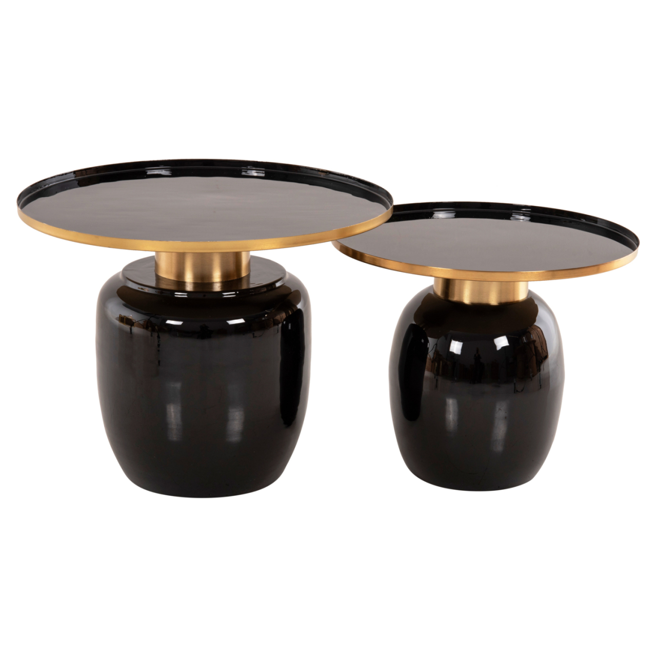 SIDE TABLES 2PCS FRYNX HM9662 METAL IN BLACK AND GOLD Φ60 and Φ50,5 cm. [3]