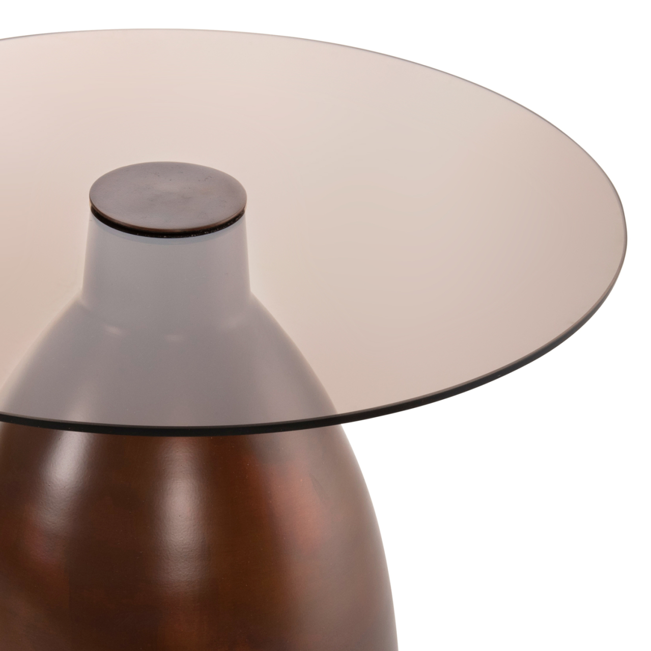 SIDE TABLES 2PCS REGEN HM9666 METAL IN COPPER-GLASS TOP Φ44 and Φ40 cm. [6]