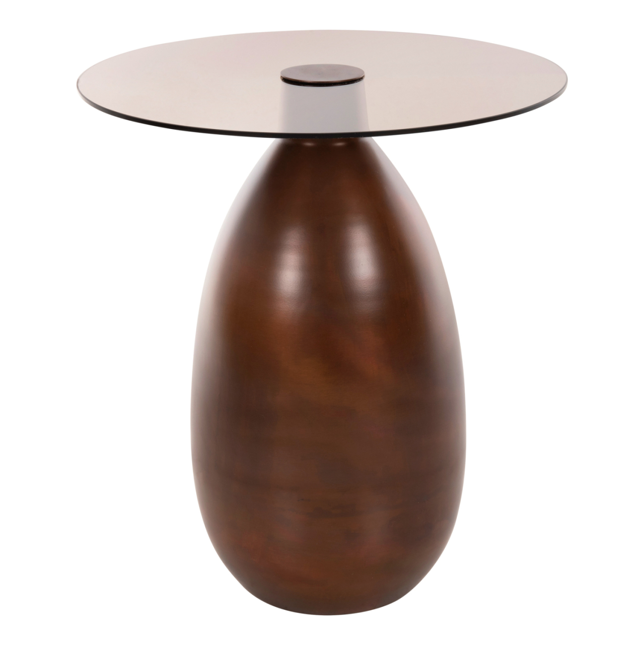 SIDE TABLES 2PCS REGEN HM9666 METAL IN COPPER-GLASS TOP Φ44 and Φ40 cm. [4]