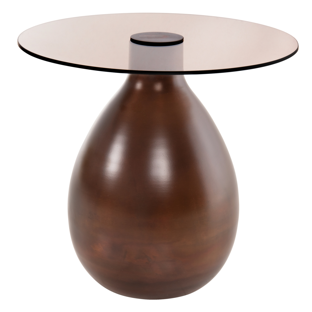 SIDE TABLES 2PCS REGEN HM9666 METAL IN COPPER-GLASS TOP Φ44 and Φ40 cm. [5]