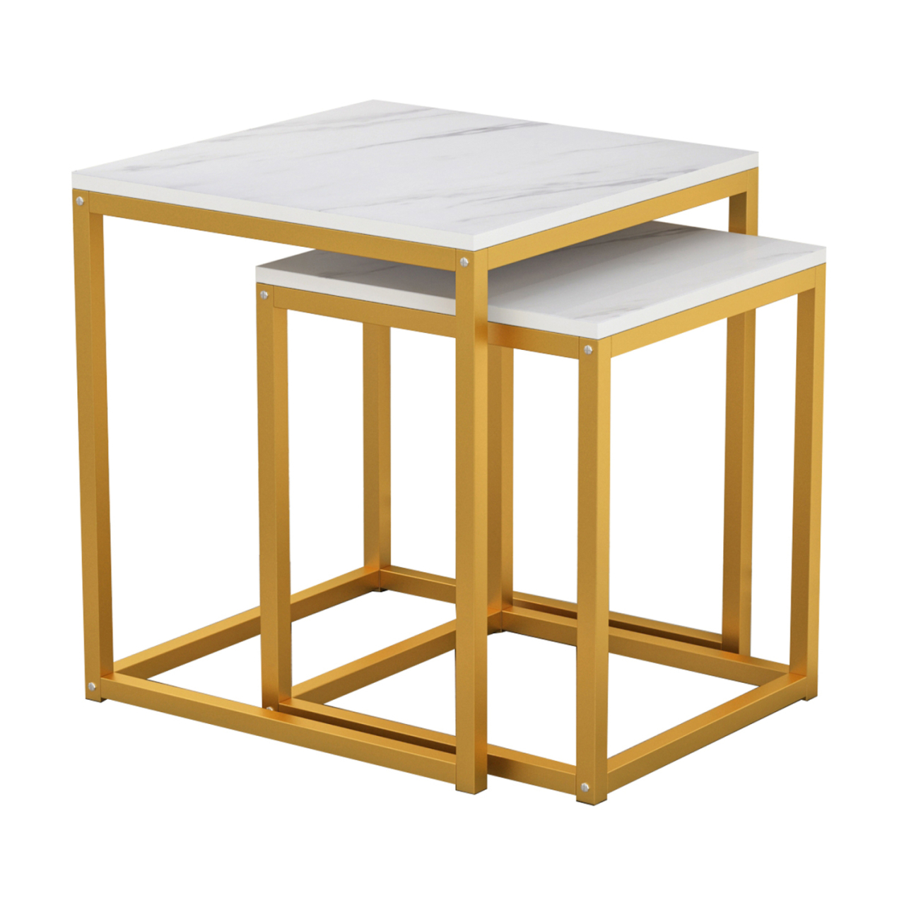 SIDE TABLES GRELAY SET 2PCS MDF and METAL 45Χ45Χ50Hcm.HM8762.11 [4]