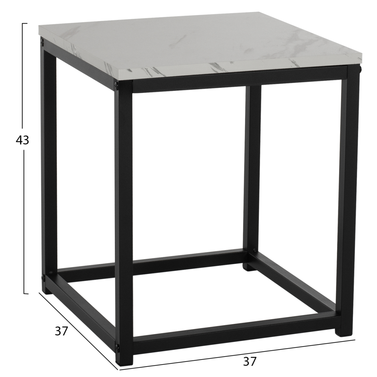 SIDE TABLES GRELAY SET 2PCS MDF and METAL 45Χ45Χ50Hcm.HM8762.12 [3]