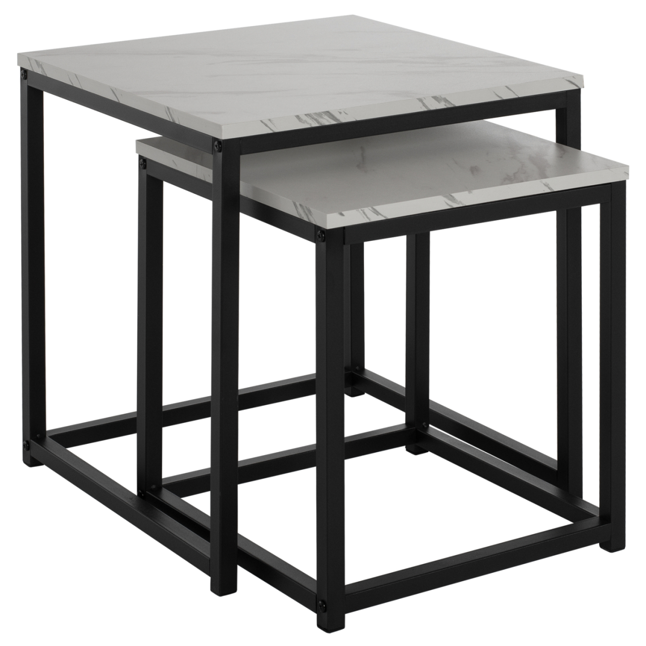 SIDE TABLES GRELAY SET 2PCS MDF and METAL 45Χ45Χ50Hcm.HM8762.12 [4]