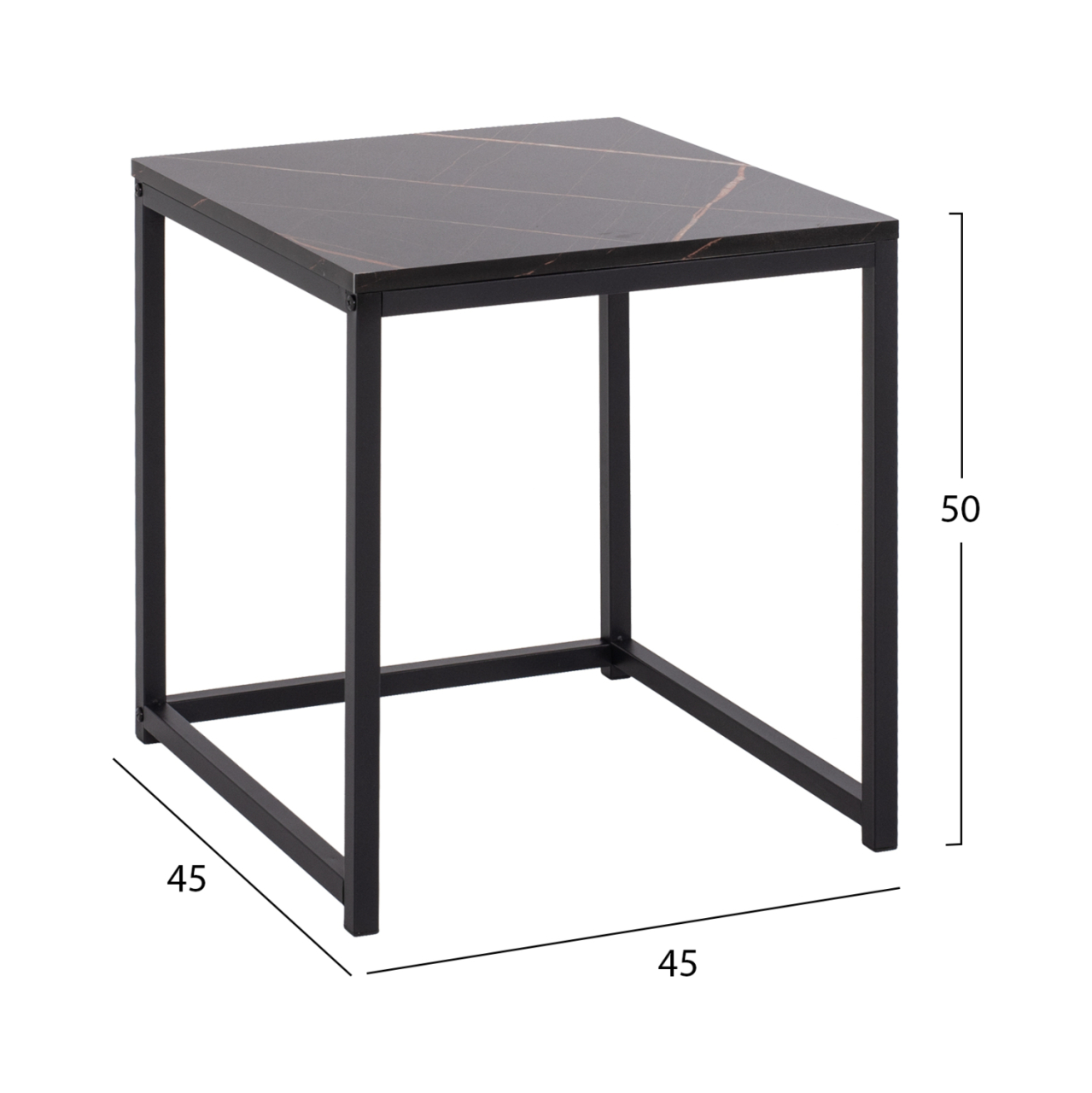 SIDE TABLES GRELAY SET 2PCS MDF and METAL 45Χ45Χ50Hcm.HM8762.13 [2]