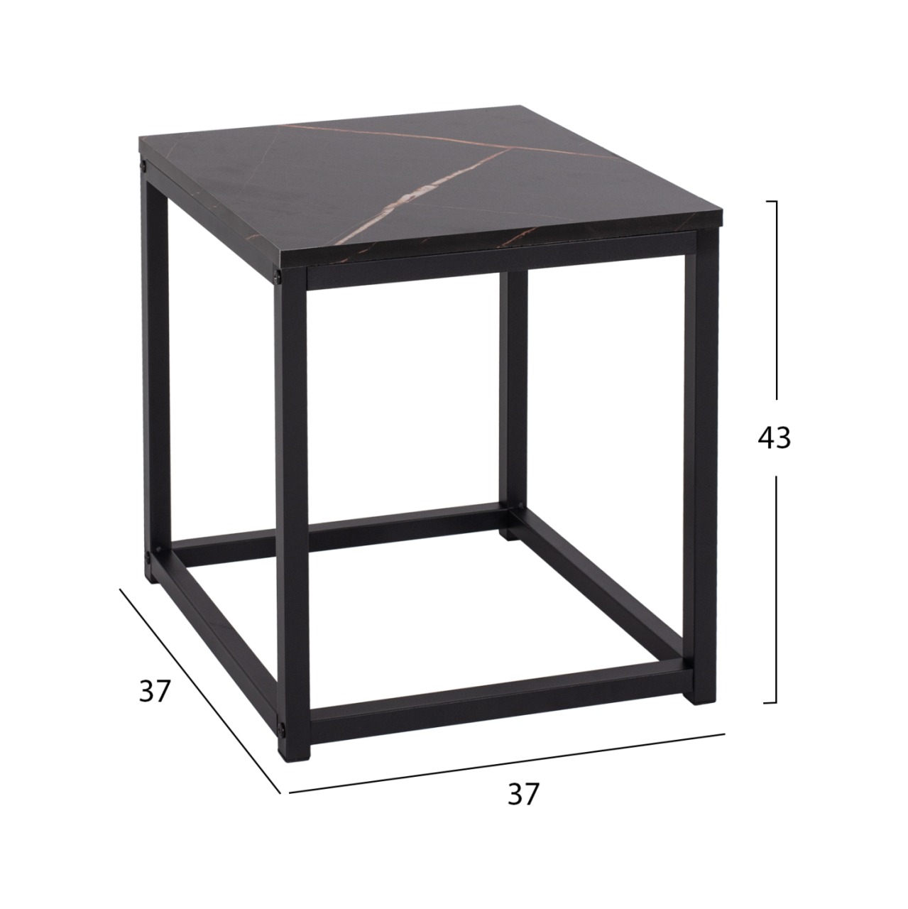 SIDE TABLES GRELAY SET 2PCS MDF and METAL 45Χ45Χ50Hcm.HM8762.13 [3]