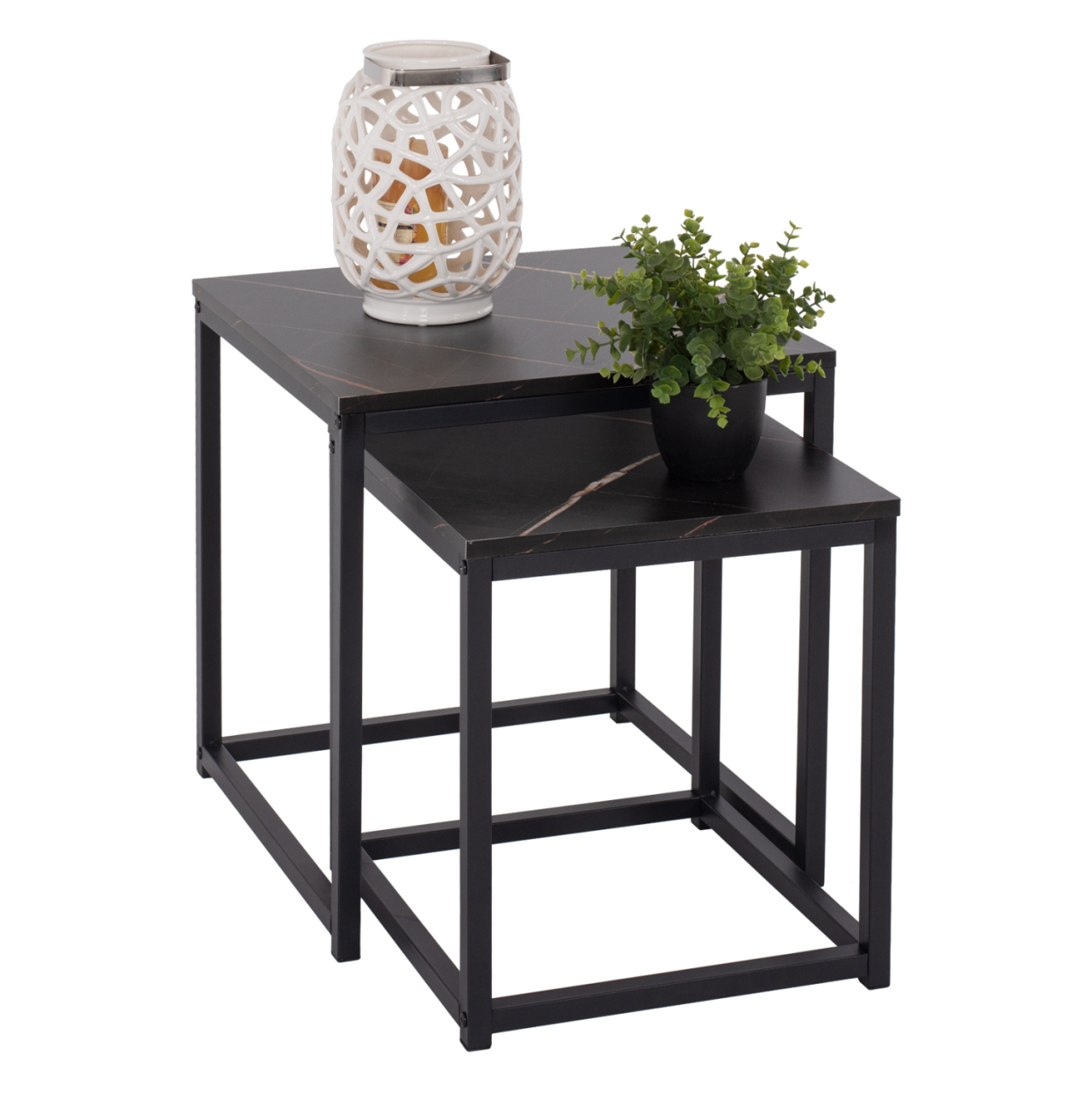 SIDE TABLES GRELAY SET 2PCS MDF and METAL 45Χ45Χ50Hcm.HM8762.13 [4]