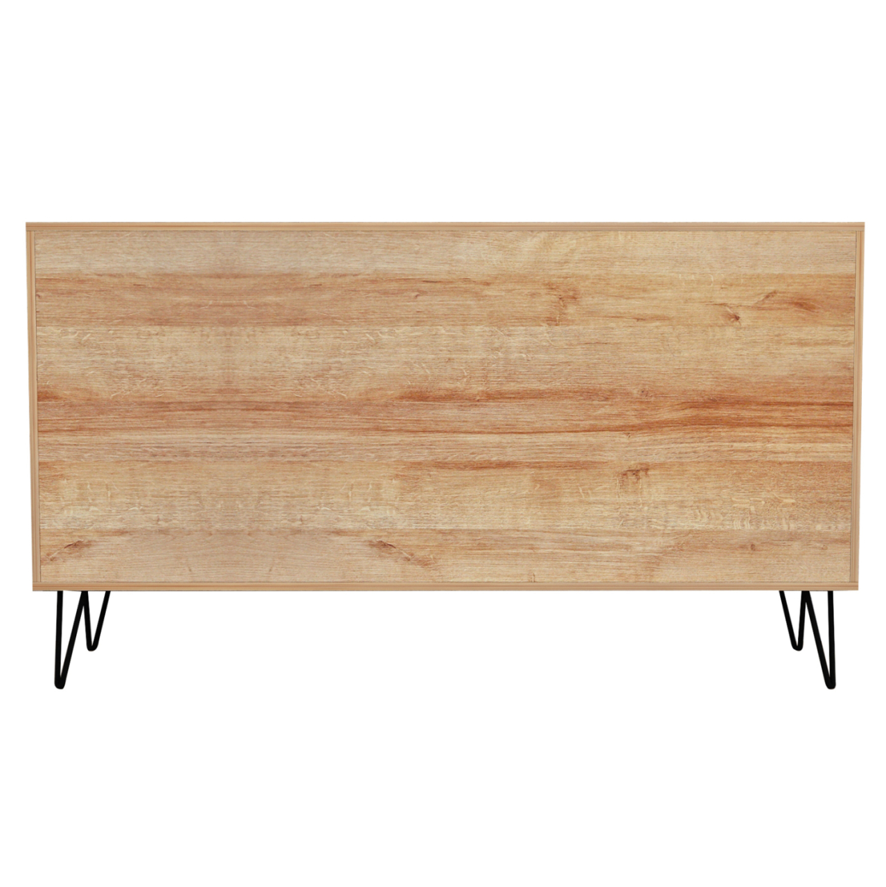 SIDEBOARD CABRON HM8874.11 MELAMINE IN NATURAL-ANTHRACITE and BLACK METAL LEGS 142X40X83Hcm. [5]