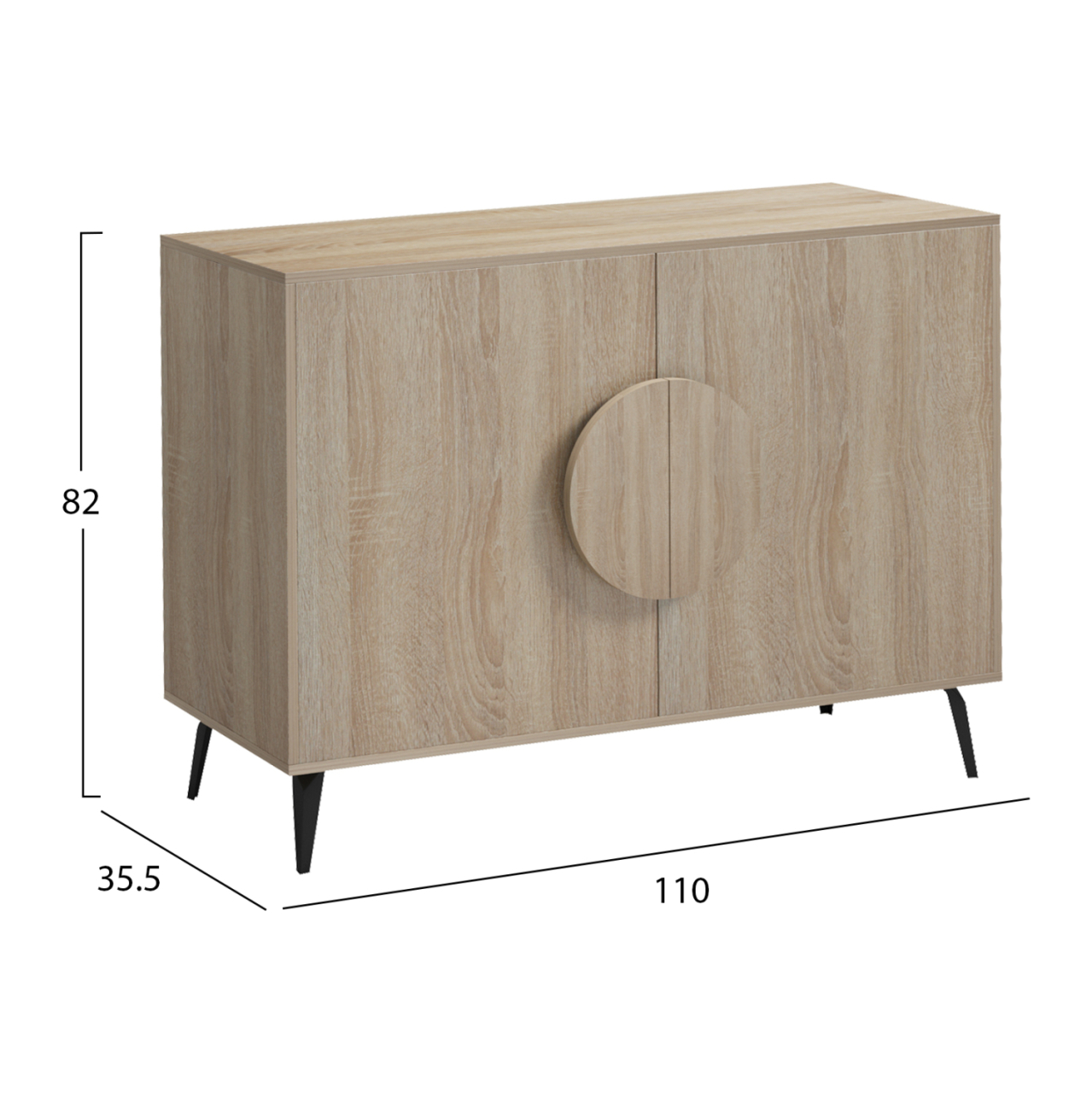 SIDEBOARD SAVORE HM18367.01 MELAMINE IN SONAMA-BLACK METAL LEGS 110x35.5x82Hcm. [2]