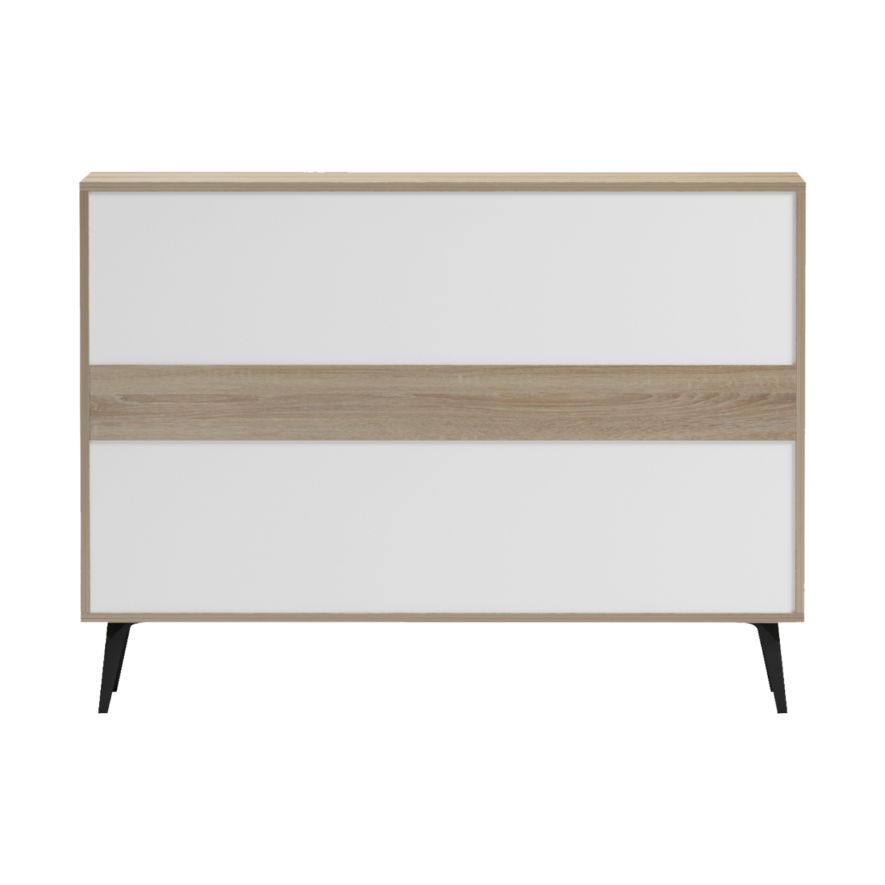 SIDEBOARD SAVORE HM18367.11 MELAMINE IN SONAMA/WHITE--BLACK METAL LEGS 110x35.5x82Hcm. [6]