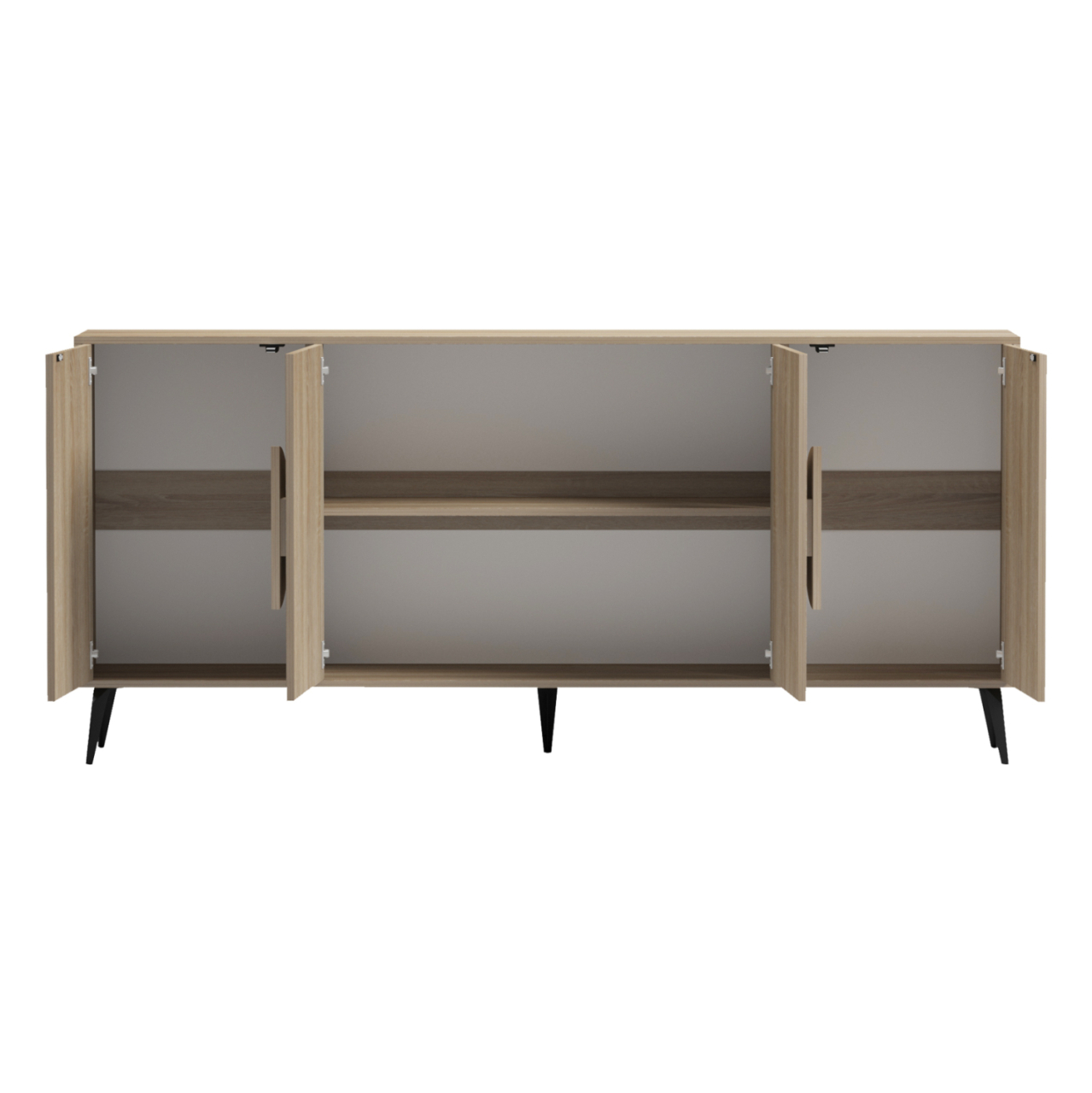SIDEBOARD SAVORE HM18368.01 MELAMINE IN SONAMA-BLACK METAL LEGS 180x35.5x82Hcm. [4]