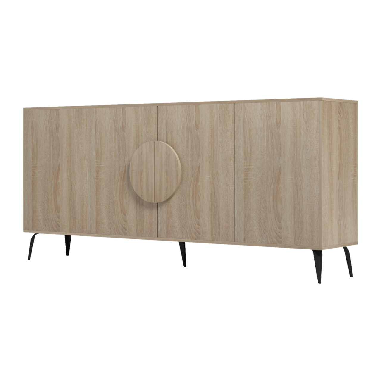 SIDEBOARD SAVORE HM18368.01 MELAMINE IN SONAMA-BLACK METAL LEGS 180x35.5x82Hcm. [5]