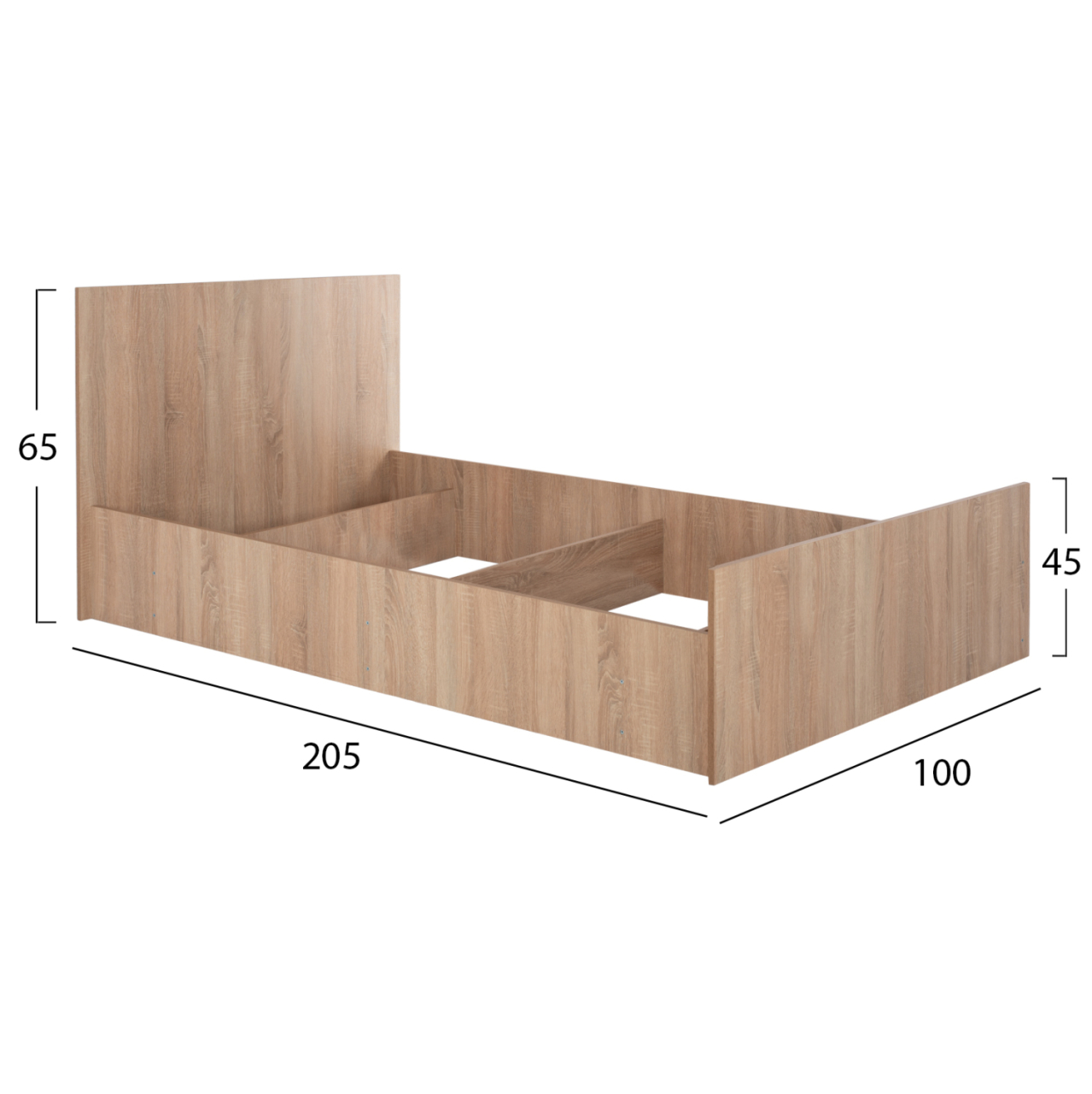 SINGLE BED 90X200 SONOMA OAK HM2433.01 [2]