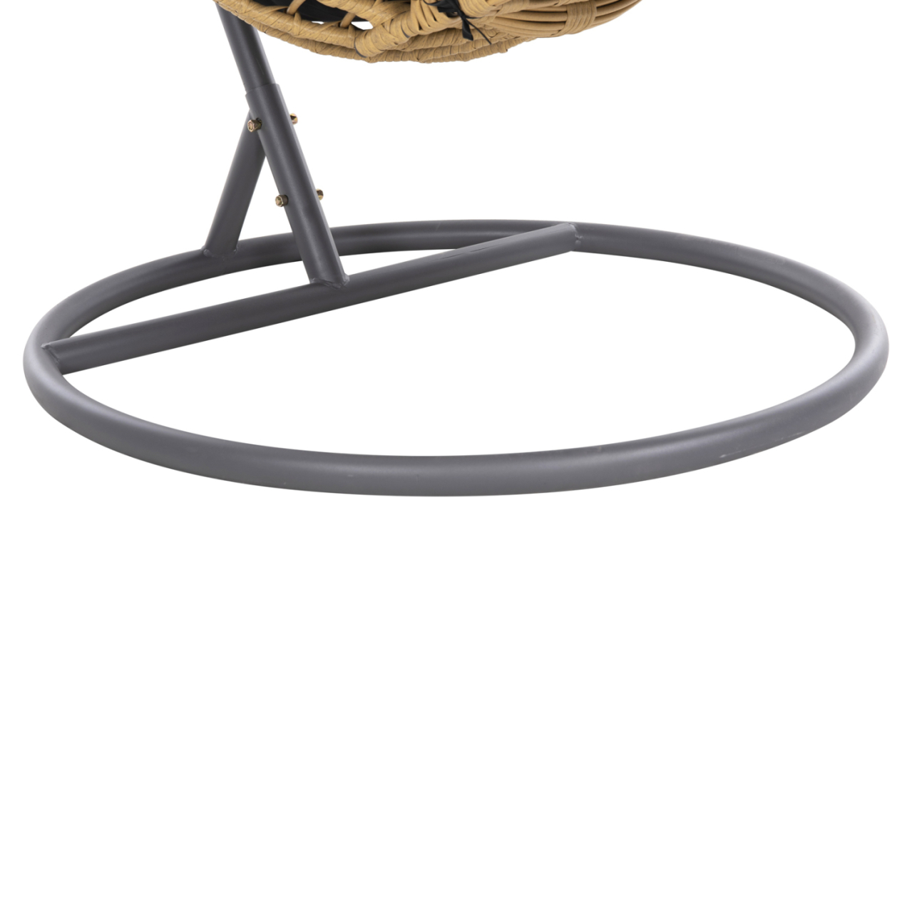 SINGLE HANGING NEST WITH FOOTREST GRACIE HM5755.02 BEIGE SYNTHETIC RATTAN-GREY STEEL FRAME Φ104x200Hcm. [9]