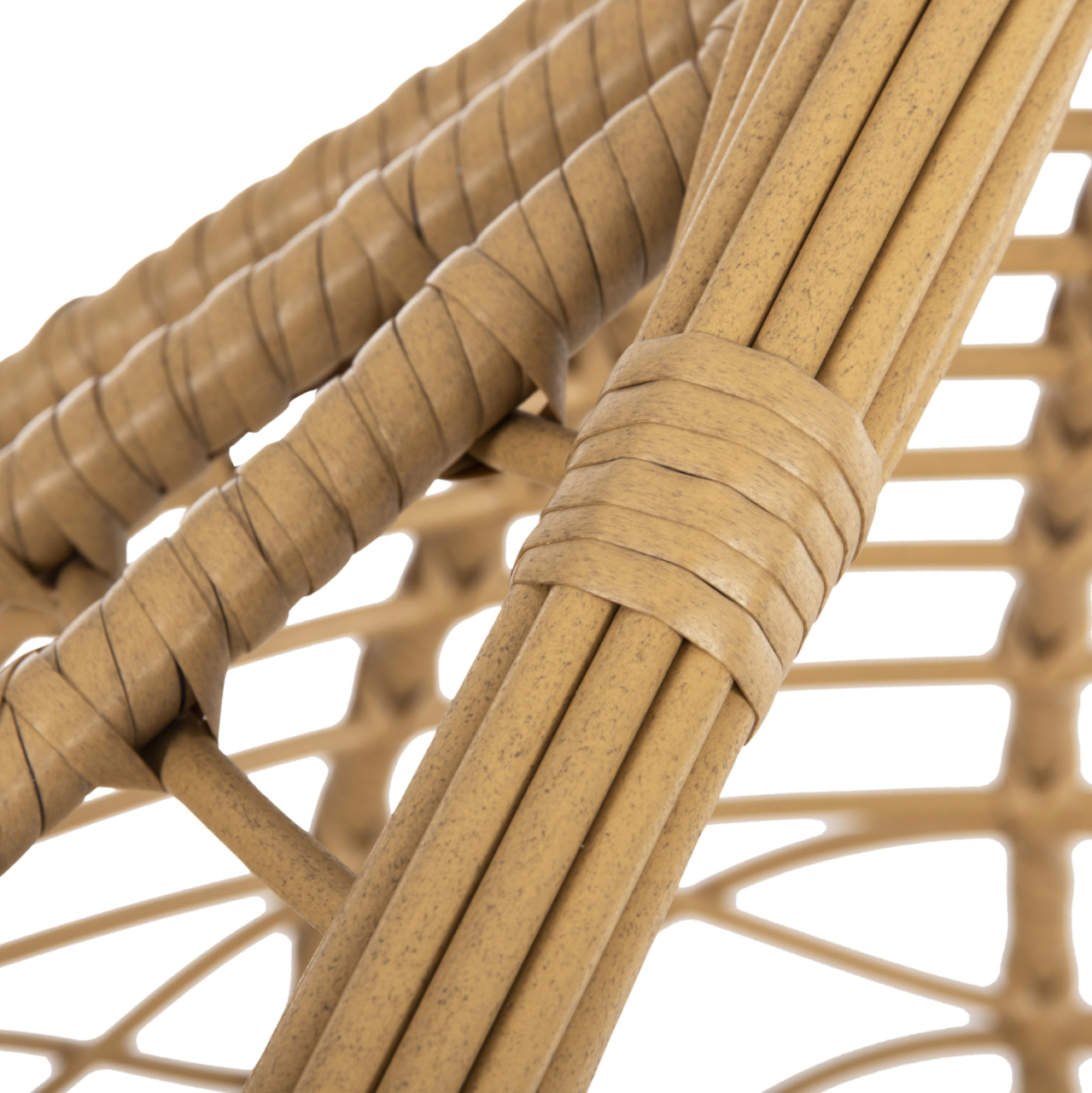 SINGLE HANGING NEST WITH FOOTREST GRACIE HM5755.02 BEIGE SYNTHETIC RATTAN-GREY STEEL FRAME Φ104x200Hcm. [5]