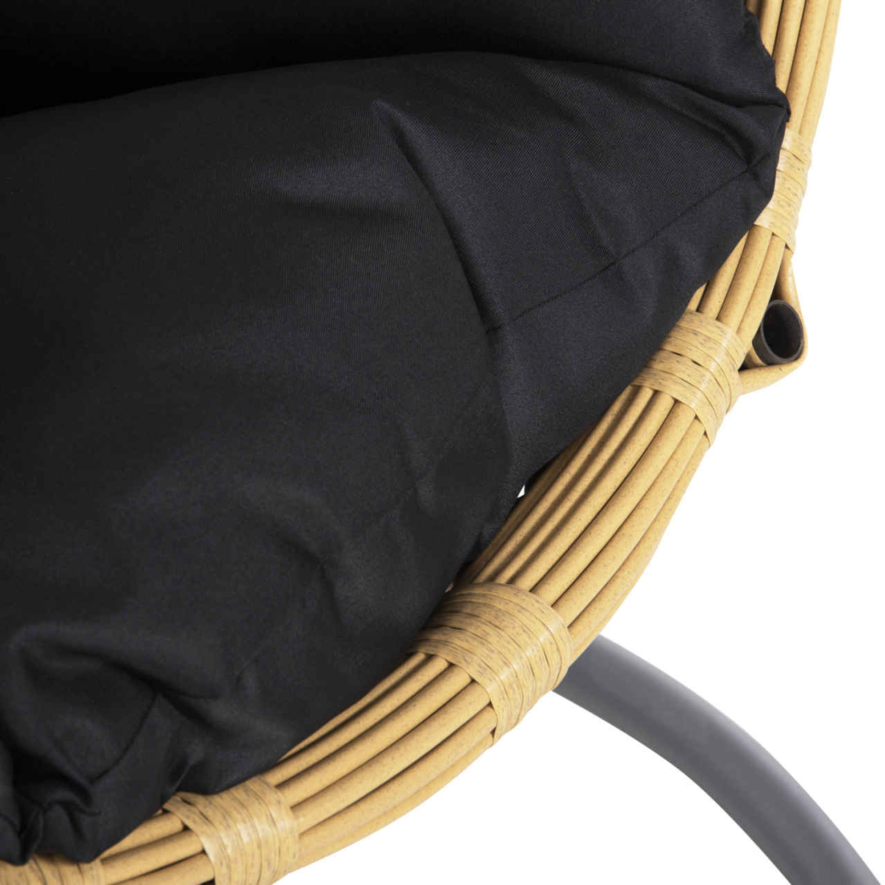 SINGLE HANGING NEST WITH FOOTREST GRACIE HM5755.02 BEIGE SYNTHETIC RATTAN-GREY STEEL FRAME Φ104x200Hcm. [7]