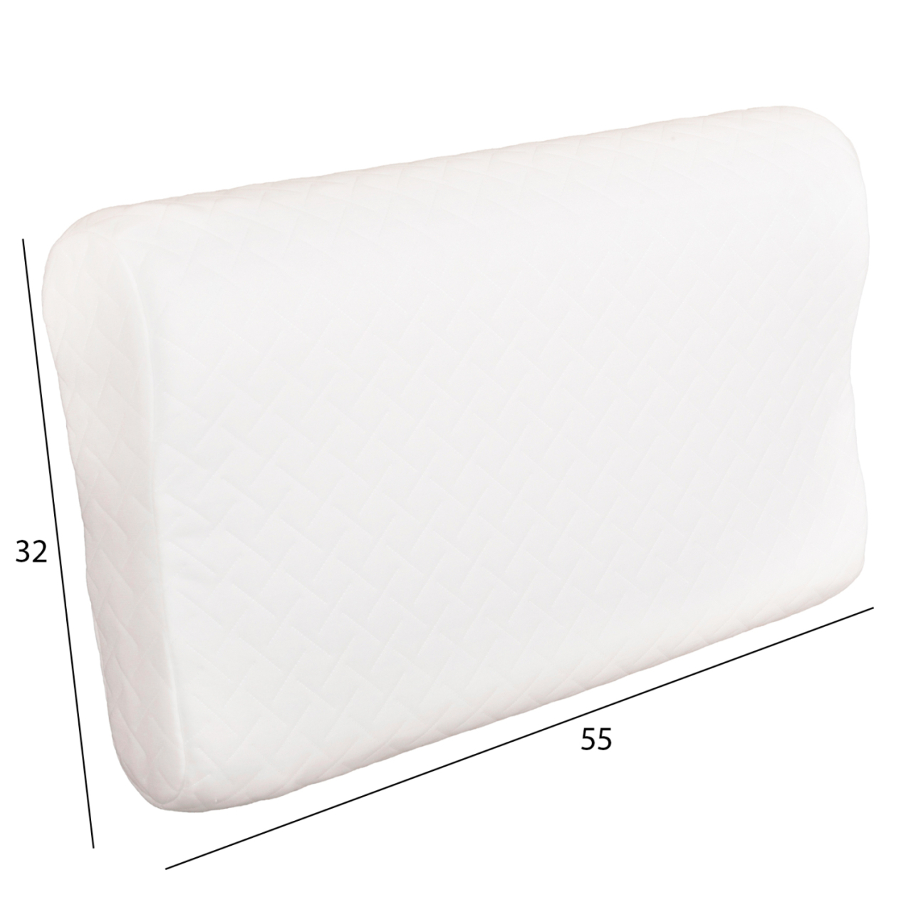 SLEEPING PILLOW BEZEL HM673 MEMORY FOAM-WHITE FABRIC 55x32Hcm. [2]