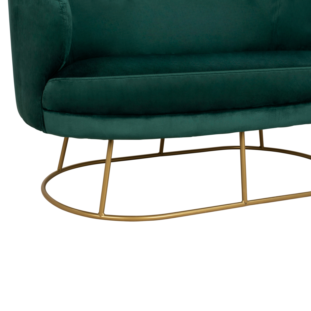 Sofa 2 seater Arien from Velver Cyppress Green with gold base HM8492.03 125X80X84cm [6]