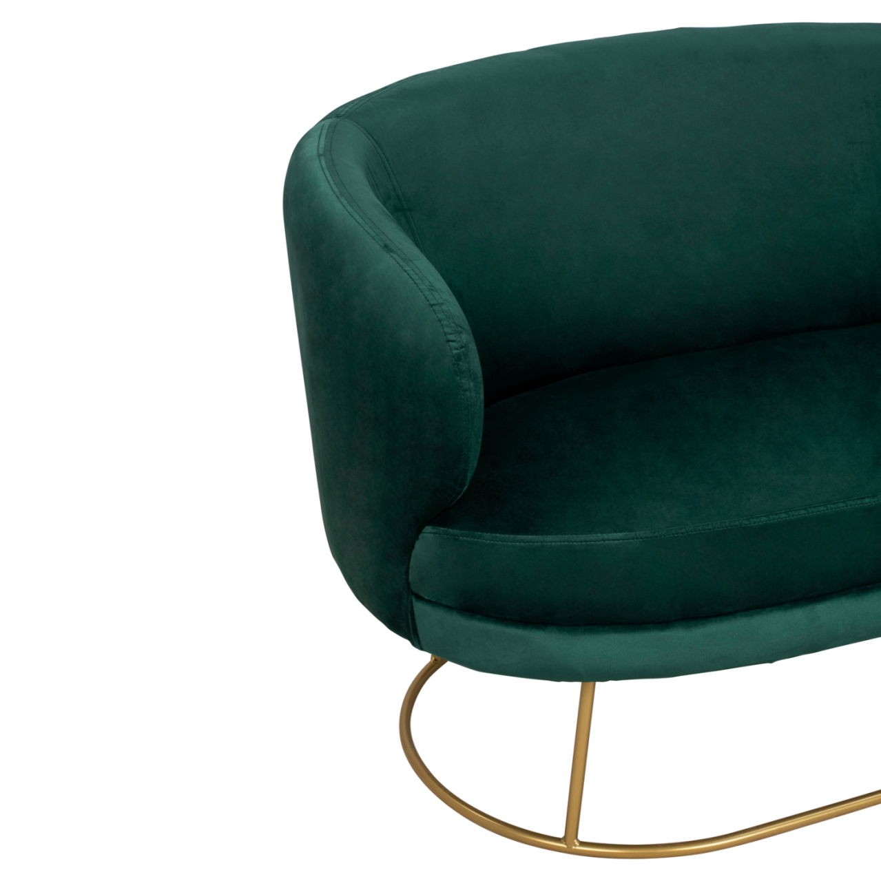 Sofa 2 seater Arien from Velver Cyppress Green with gold base HM8492.03 125X80X84cm [5]