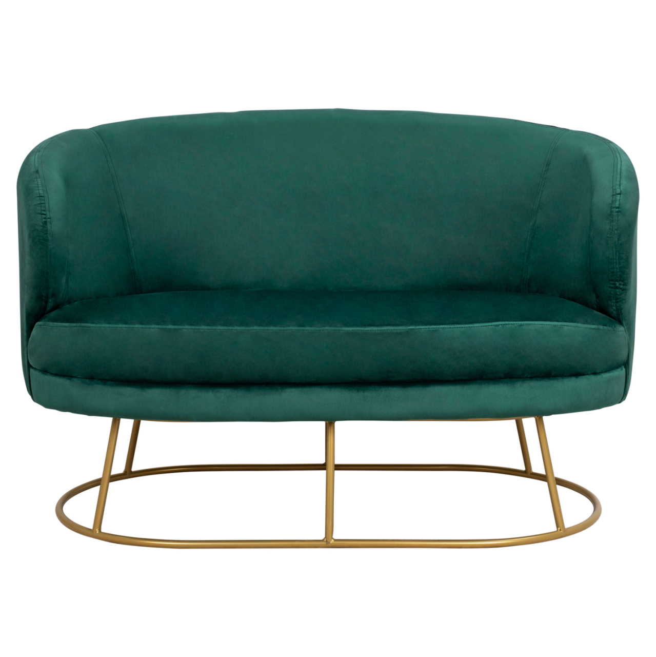 Sofa 2 seater Arien from Velver Cyppress Green with gold base HM8492.03 125X80X84cm [3]
