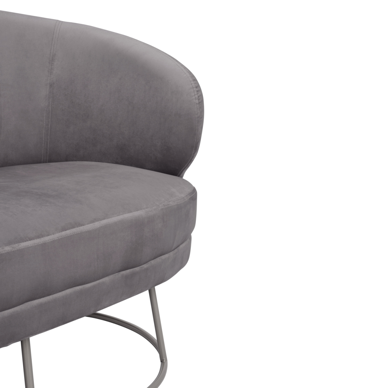 Sofa 2 seater Arien from velvet Grey with Silver Base HM8492.01 125Χ80Χ84cm [6]